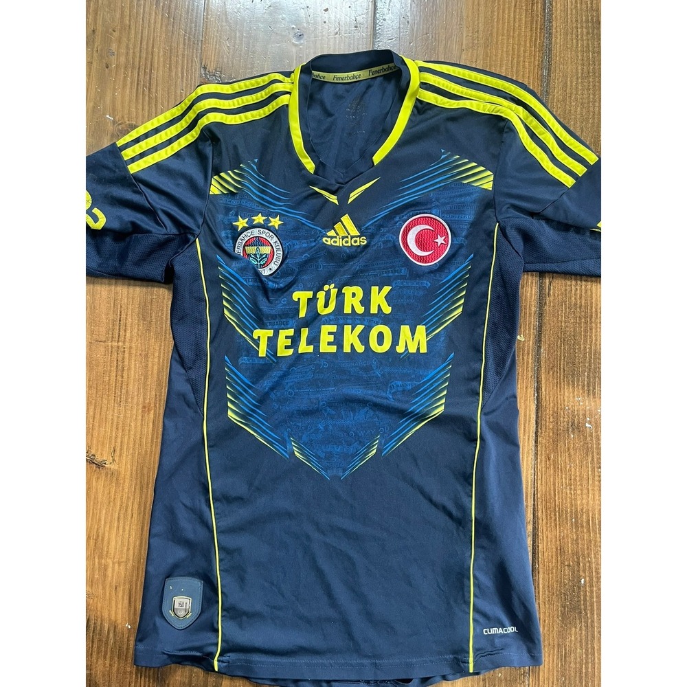 Adidas Fenerbahçe SK Soccer Jersey Navy Yellow Türk Telekom ClimaCool Kit Men S